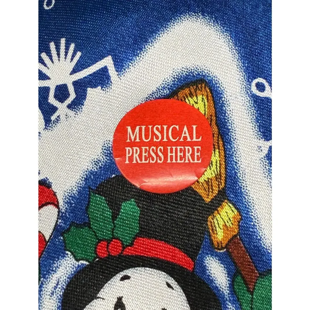Musical Light Up Christmas Tie Snowman Blue 3.5